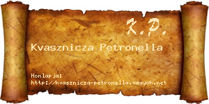 Kvasznicza Petronella névjegykártya